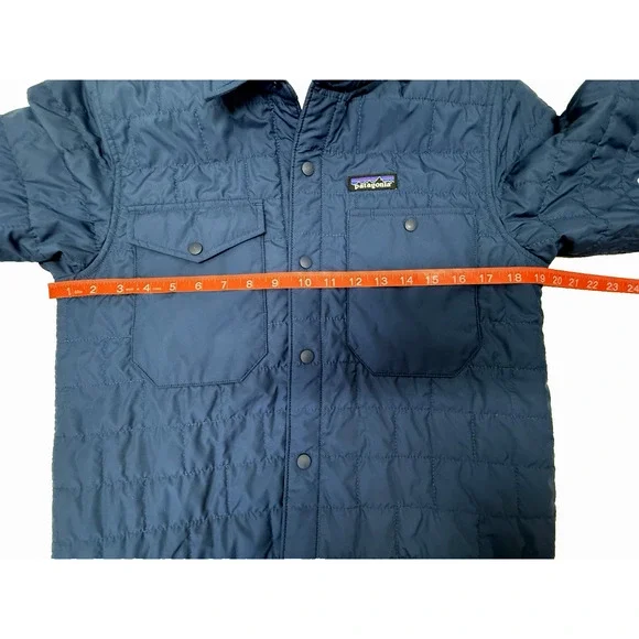 PATAGONIA Gratio Quilted Nano Puffer Jacket Mens X-Small Reversible Blue Plaid - Picture 8 of 13